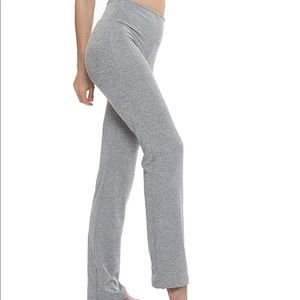 High waisted foldover yoga pants light gray
